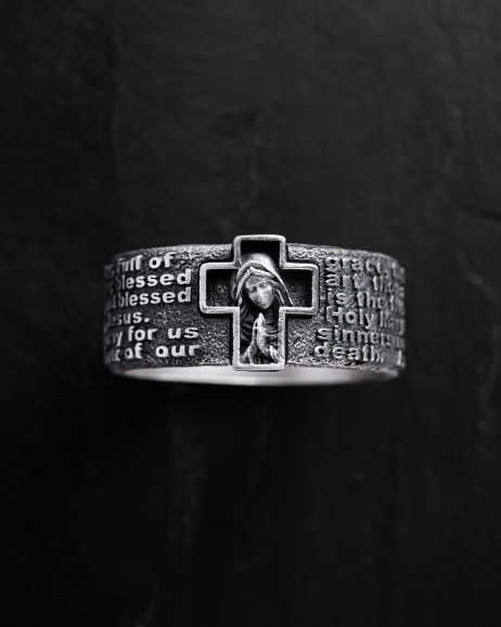 Srebrny pierścień PRAYER TO HAIL MARY 3