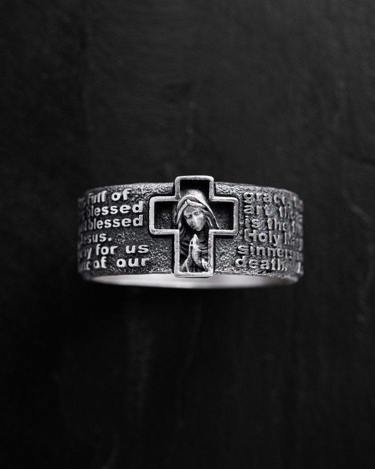 Srebrny pierścień PRAYER TO HAIL MARY 3
