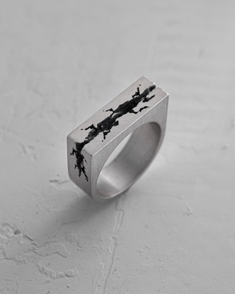 Srebrny pierścień FRACTURE 6