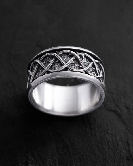 Srebrny pierścień THORN CROWN 3