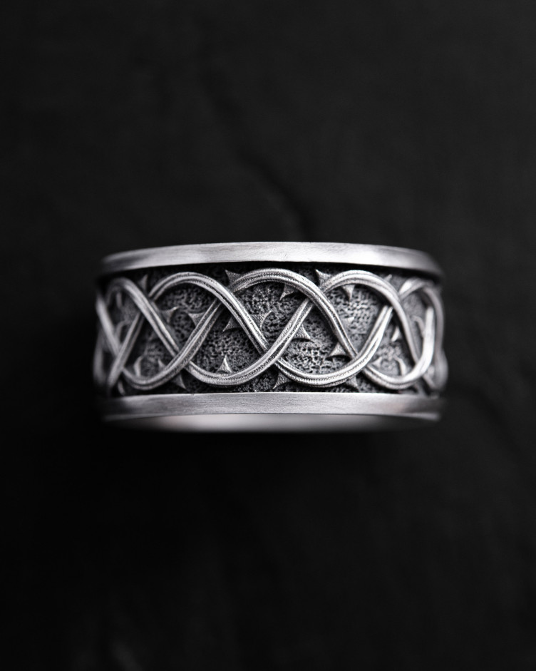 Srebrny pierścień THORN CROWN