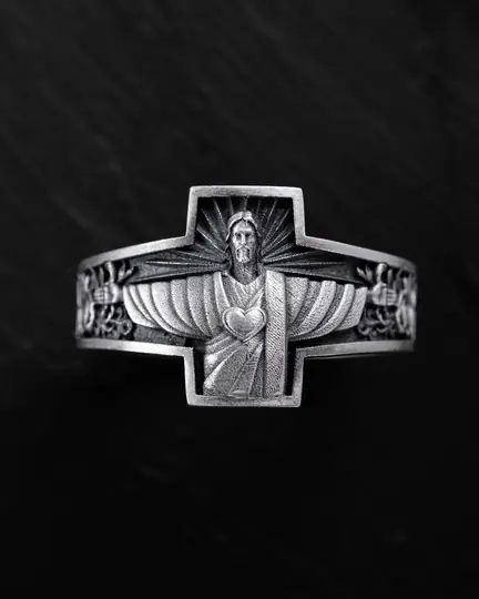 Srebrny pierścień DIOS ES AMOS