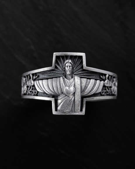 Srebrny pierścień DIOS ES AMOS