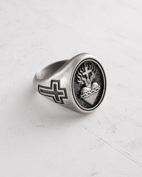 Srebrny pierścień SACRED HEART 3