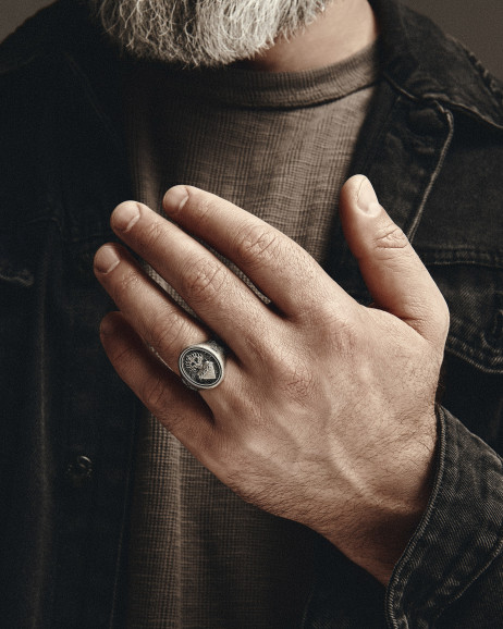 Srebrny pierścień SACRED HEART 4