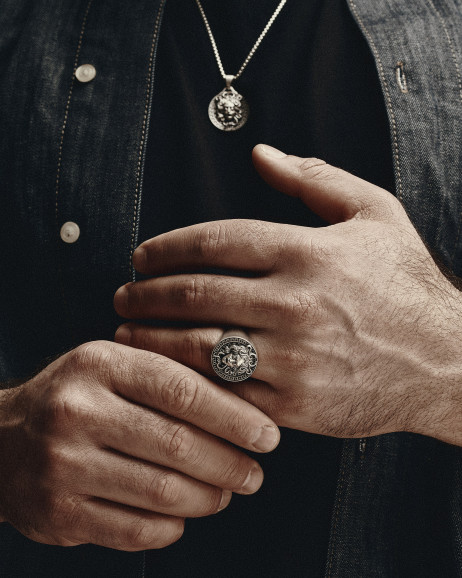 Srebrny pierścień GORGON MEDUSA 2