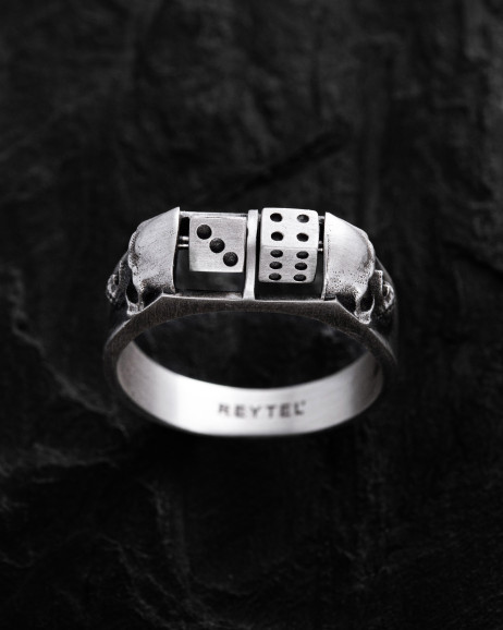 Srebrny pierścień ALEA IACTA EST 3