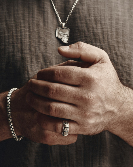 Srebrny pierścień ALEA IACTA EST 2