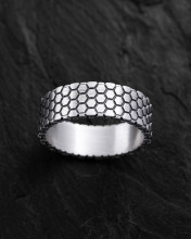 Srebrny pierścień HONEYCOMB