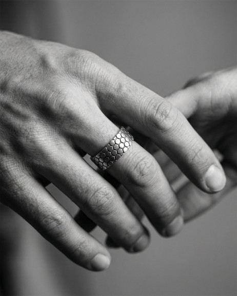 Srebrny pierścień HONEYCOMB 4