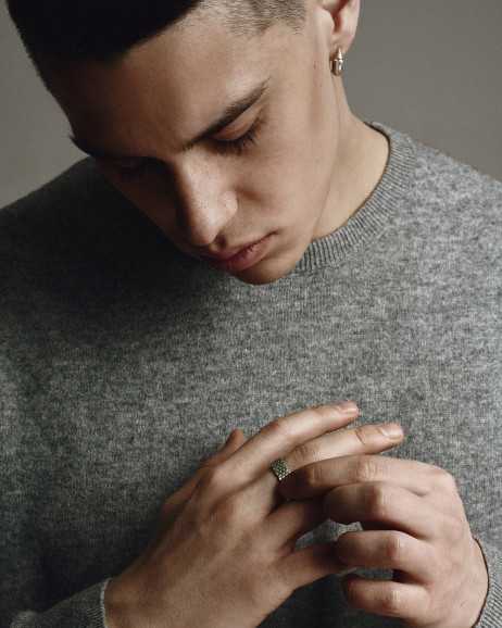 Srebrny pierścień HONEYCOMB 2