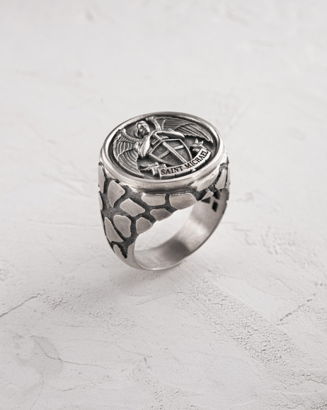 Srebrny pierścień SAINT MICHAEL 2