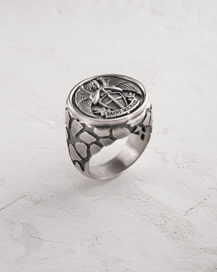 Srebrny pierścień SAINT MICHAEL 2