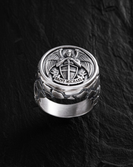 Srebrny pierścień SAINT MICHAEL 4