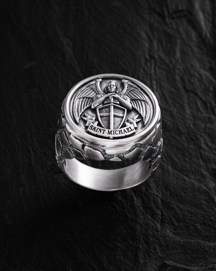 Srebrny pierścień SAINT MICHAEL 4