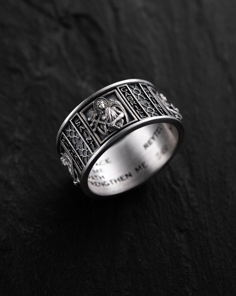 Srebrny pierścień OCHRONA ARCHANIOŁÓW 4