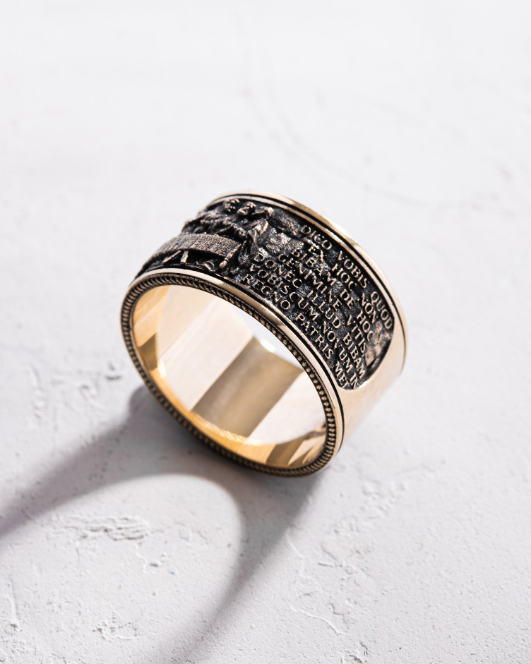 Pierścień OSTATNIA WIECZERZA (LEONARDO DA VINCI) żółte złoto 4