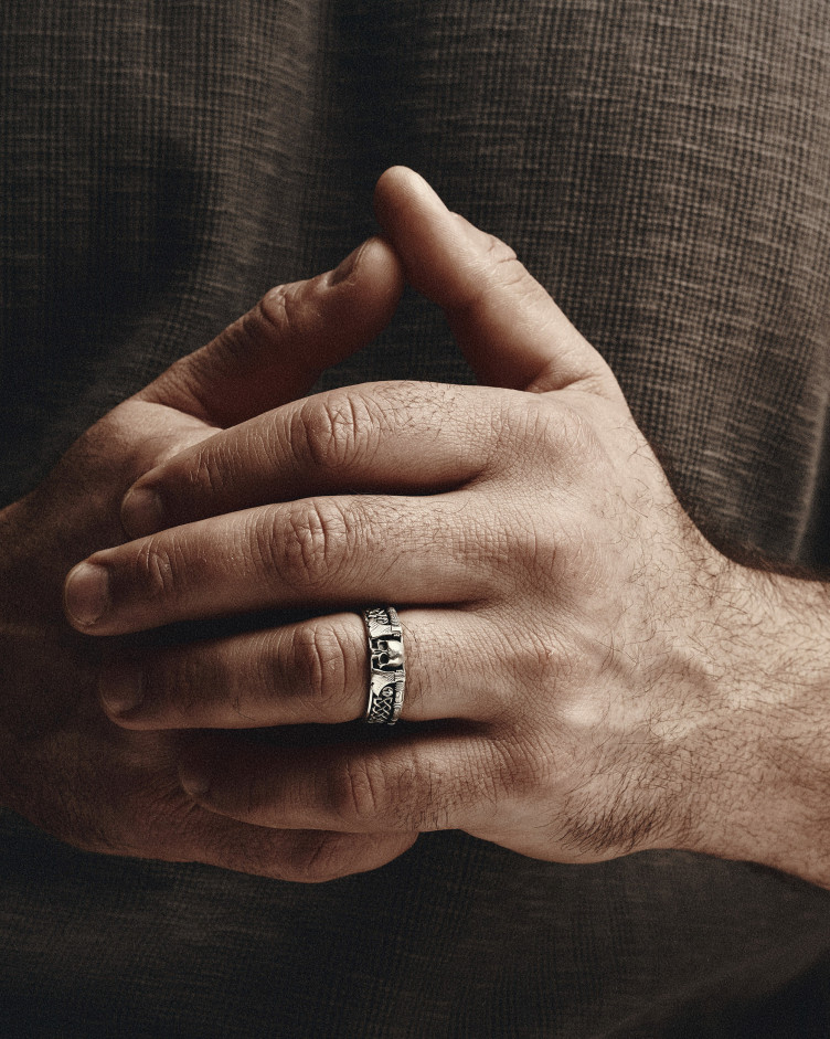 Srebrny pierścień WOJOWNIK WIKINGÓW 2