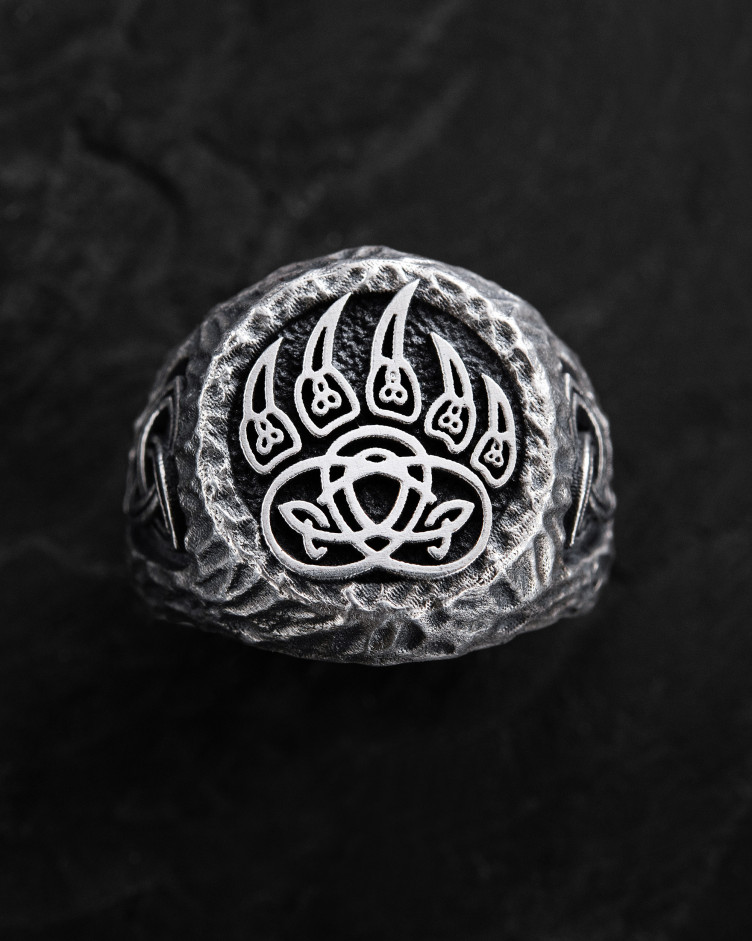 Srebrny pierścień NIEDŹWIEDZIA ŁAPA