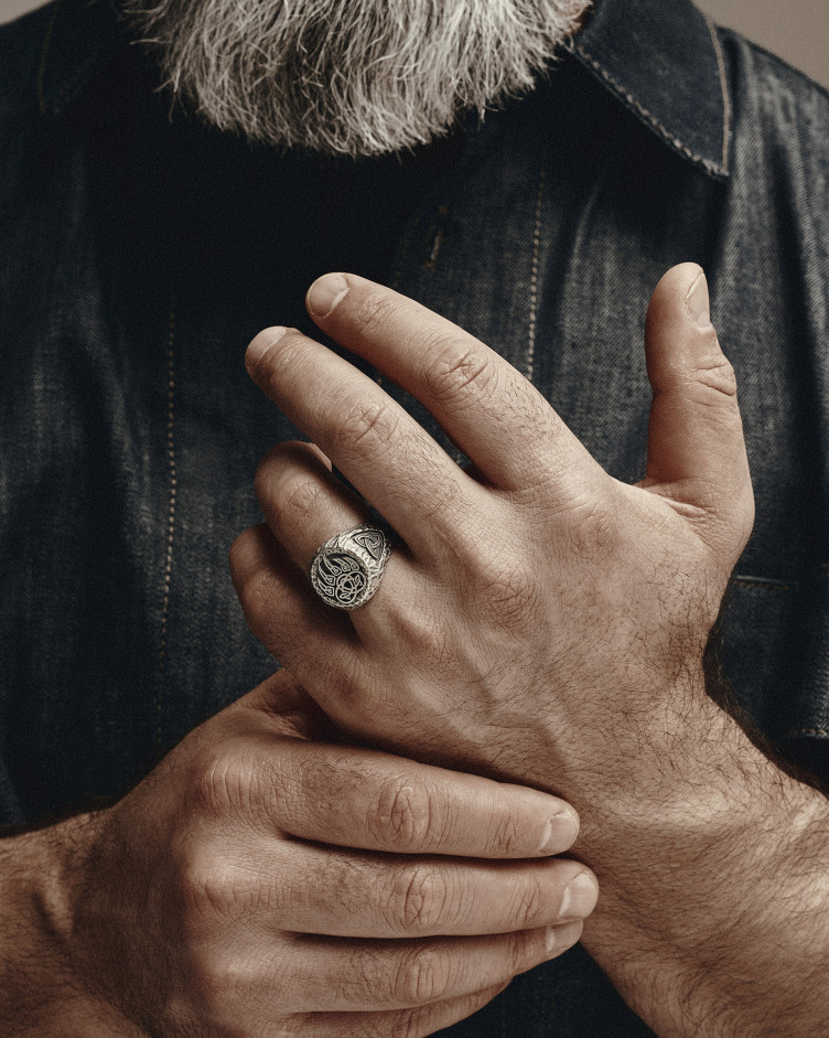 Srebrny pierścień NIEDŹWIEDZIA ŁAPA 2