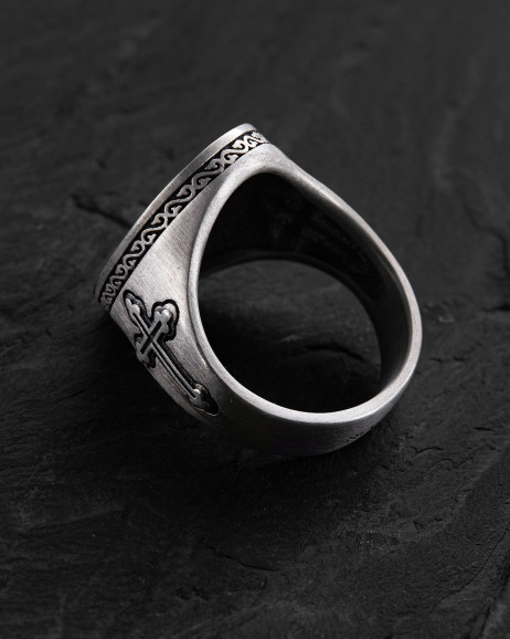 Srebrny pierścień SAINT MICHAEL PROTECT US 3