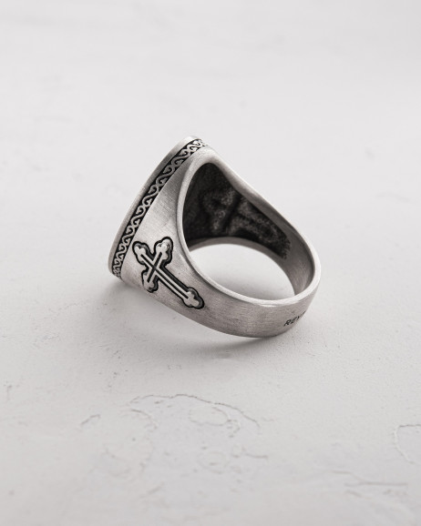 Srebrny pierścień SAINT MICHAEL PROTECT US 4