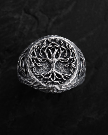 Srebrny pierścień YGGDRASIL – DRZEWO ŻYCIA