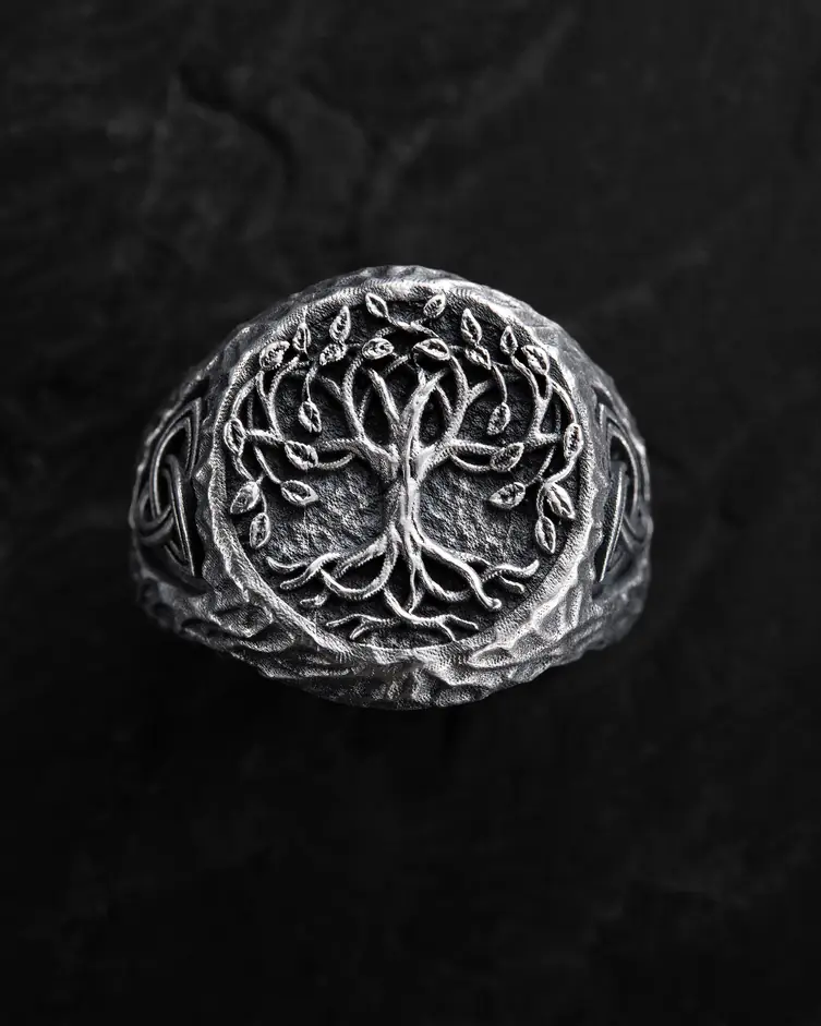 Srebrny pierścień YGGDRASIL – DRZEWO ŻYCIA