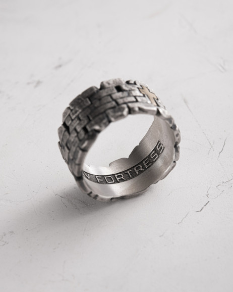 Silver ring GOD IS MY FORTRESS 3