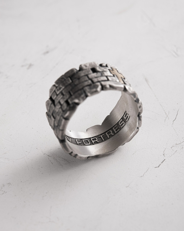 Silver ring GOD IS MY FORTRESS 3