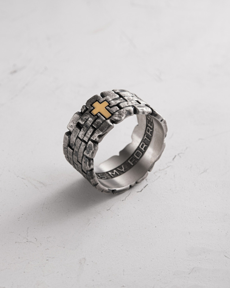 Silver ring GOD IS MY FORTRESS 4