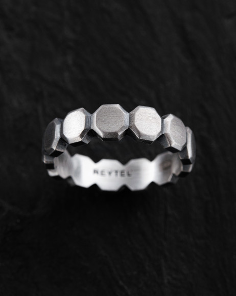 Silver ring OCTAGON