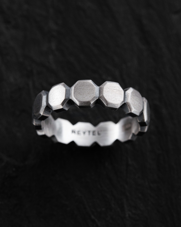 Silver ring OCTAGON