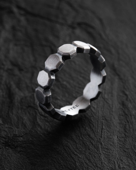 Silver ring OCTAGON 2