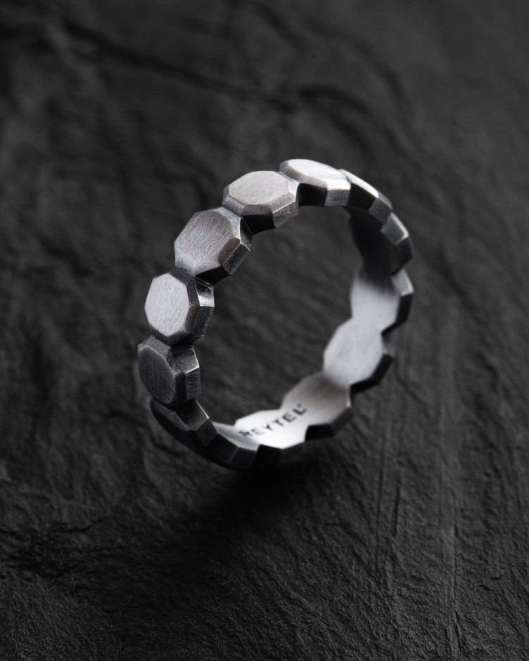 Silver ring OCTAGON 2
