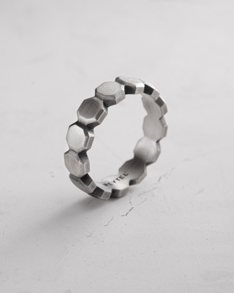 Silver ring OCTAGON 4