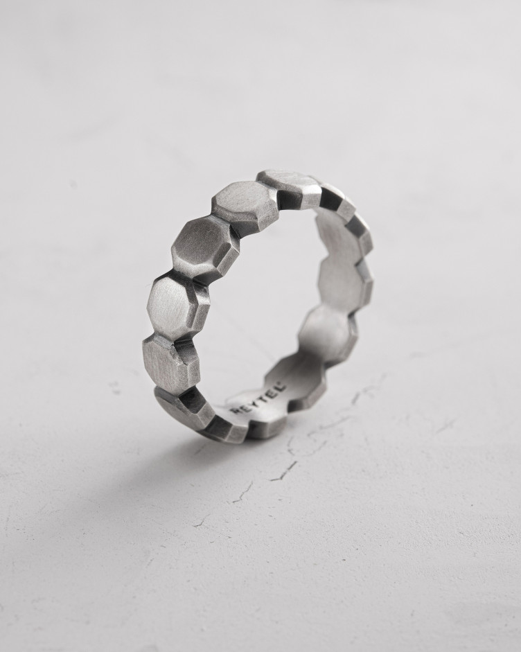 Silver ring OCTAGON 4