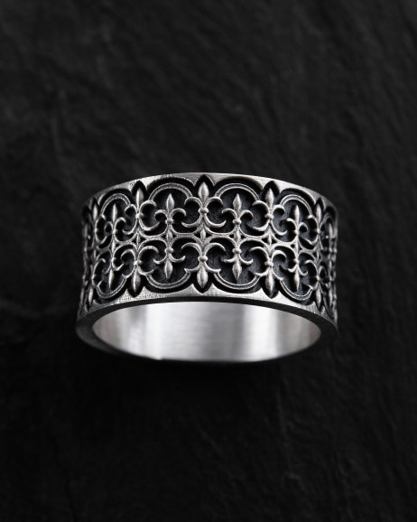 Srebrny pierścień GOTHIC FLEUR DE LIS