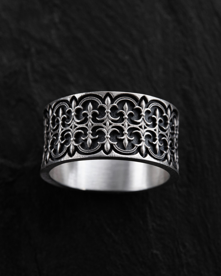 Srebrny pierścień GOTHIC FLEUR DE LIS