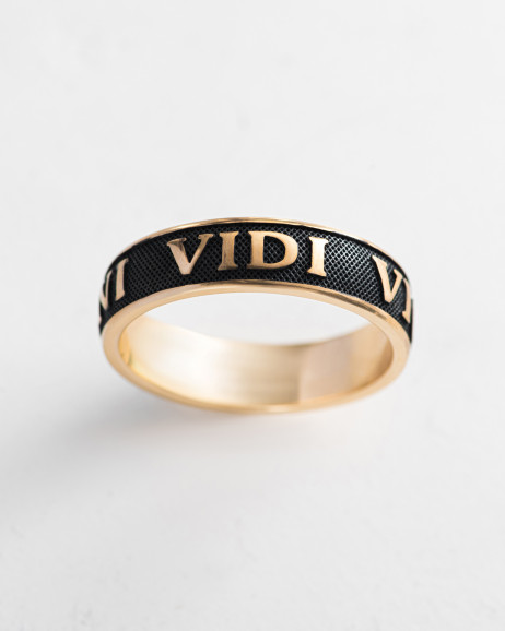 Pierścień VENI VIDI VICI (żółte złoto)