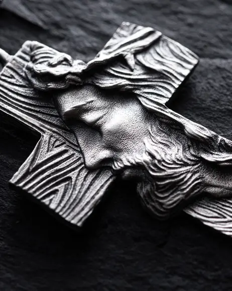 Srebrny krzyż THE FACE OF FAITH 6