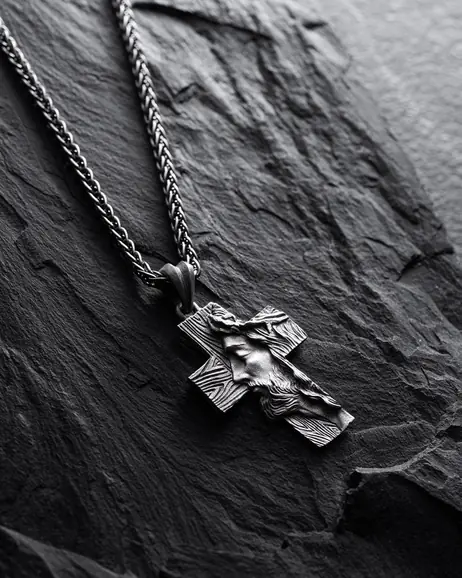 Srebrny krzyż THE FACE OF FAITH 5