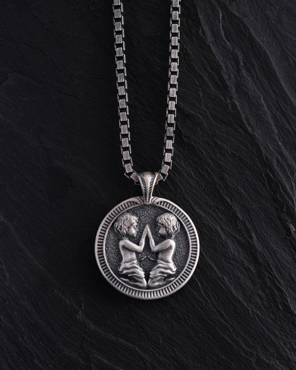 Srebrny wisiorek Znak zodiaku - BLIŹNIĘTA - 987