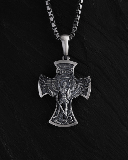 Srebrny krzyż ST. ARCHANGEL MICHAEL - 3318