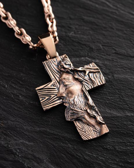 Krzyż THE FACE OF FAITH (czerwone złoto)