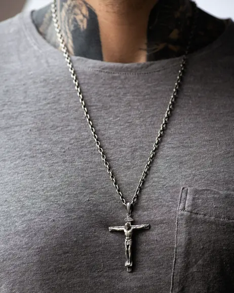 Srebrny krzyż CRUCIFIXION of JESUS CHRIST 5