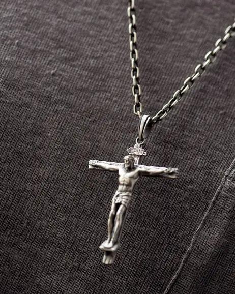 Srebrny krzyż CRUCIFIXION of JESUS CHRIST 7