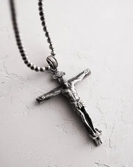 Srebrny krzyż CRUCIFIXION of JESUS CHRIST 6