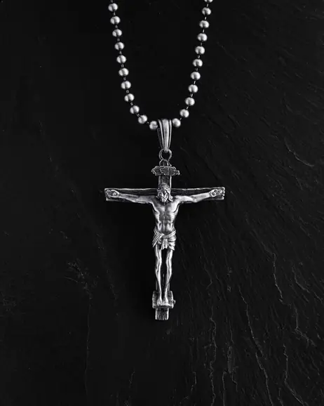Srebrny krzyż CRUCIFIXION of JESUS CHRIST 4