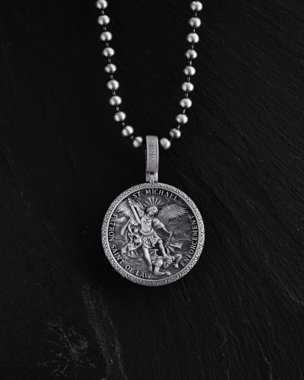 Srebrny wisiorek ST. ARCHANGEL MICHAEL. PRAYER - 813